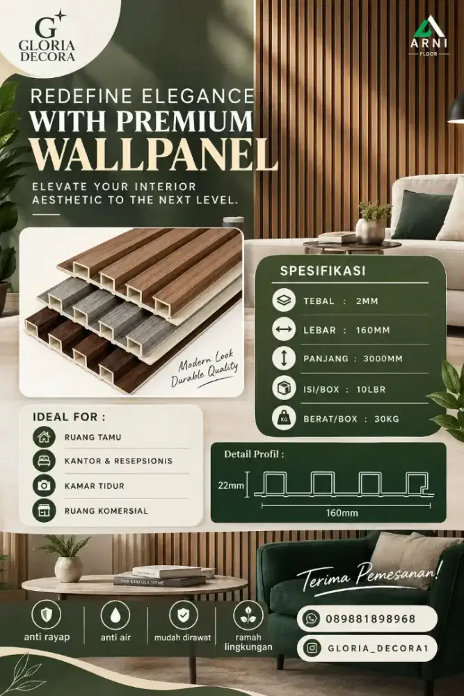 WPC wallpanel YOURA premium 3m/winding panel dinding interior