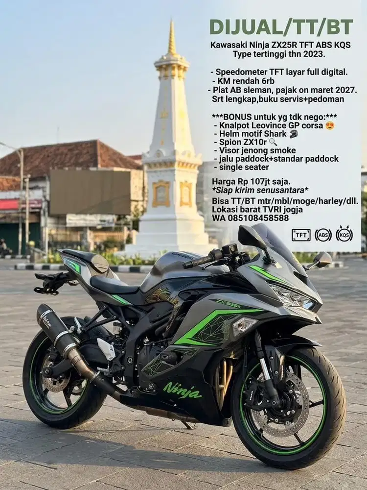 Kawasaki ninja ZX25R TFT ABS KQS bisa TT