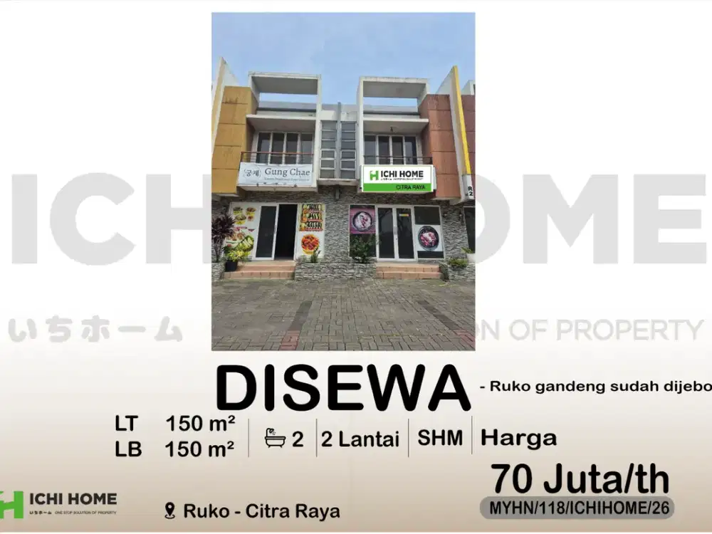 Ruko Gandeng Siap Pakai Lokasi Super Strategis di Kawasan Citra Raya Tangerang