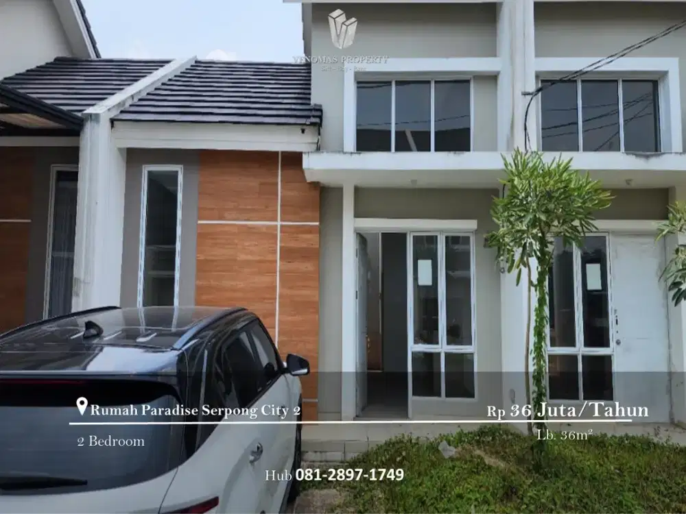Disewakan Paradise Serpong City 2 Cluster Arwood  2 Kamar Tidur