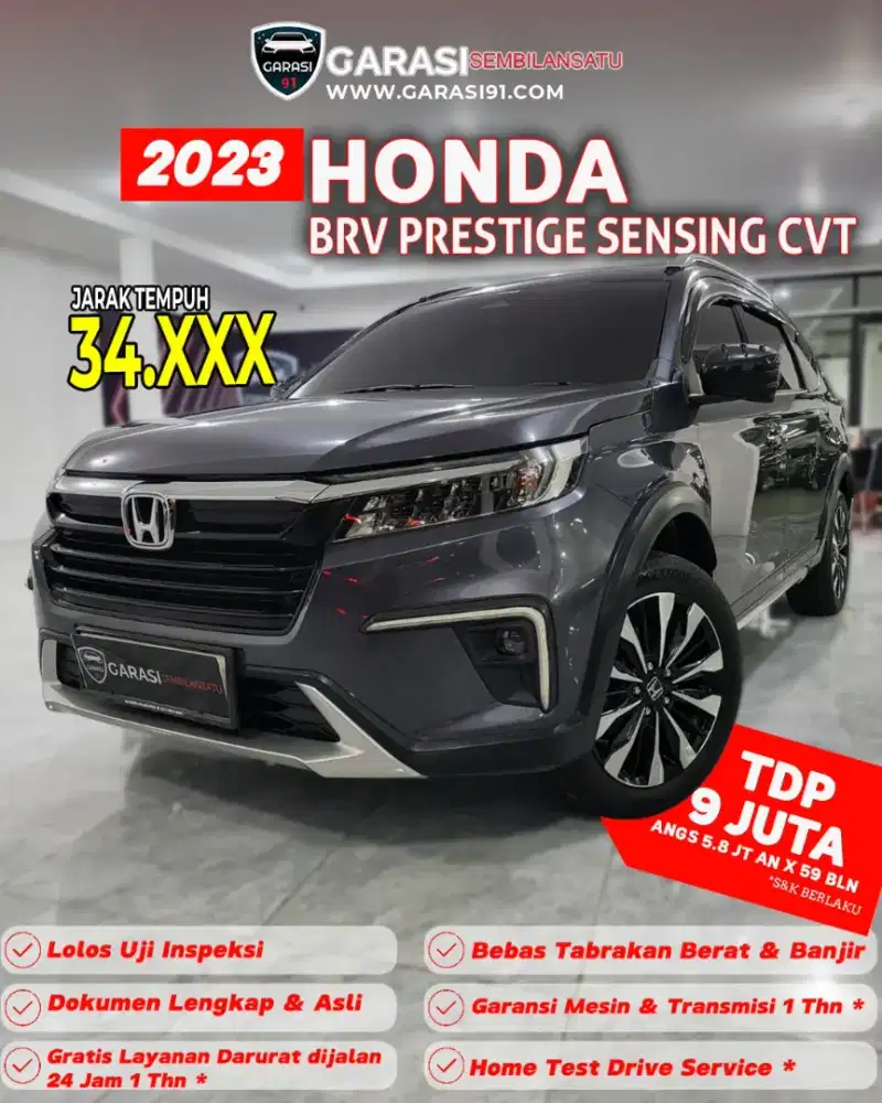 ‼️[ TDP 9 Jt ] ‼️BRV prestige sensing cvt 2023 ( low km )