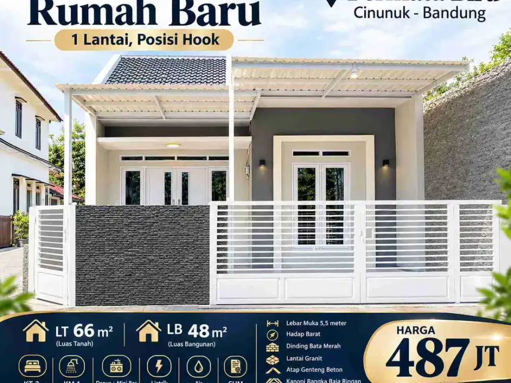 Rumah baru 400 Jutaan di Komplek Permata Biru, Cinunuk Bandung