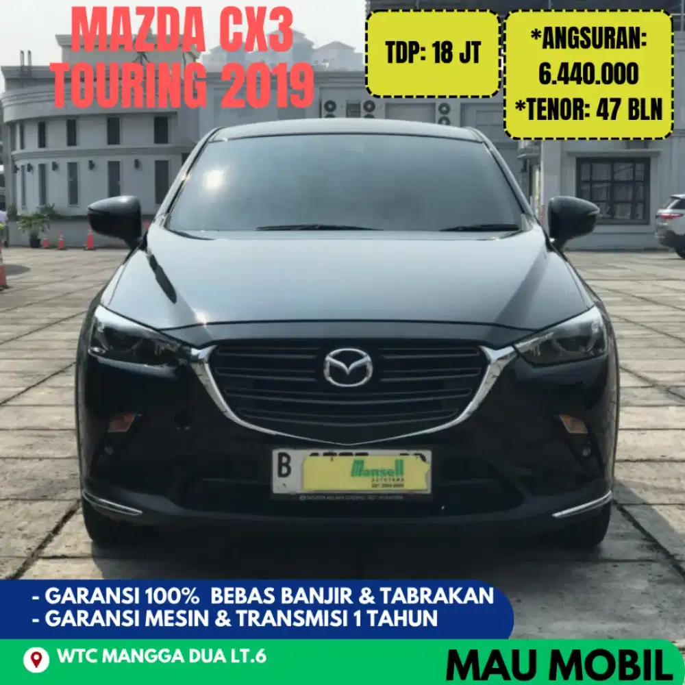 TDP 18JT, Pajak 1 THN, Mazda CX3 Touring 2.0 at 2019/2020 Hitam