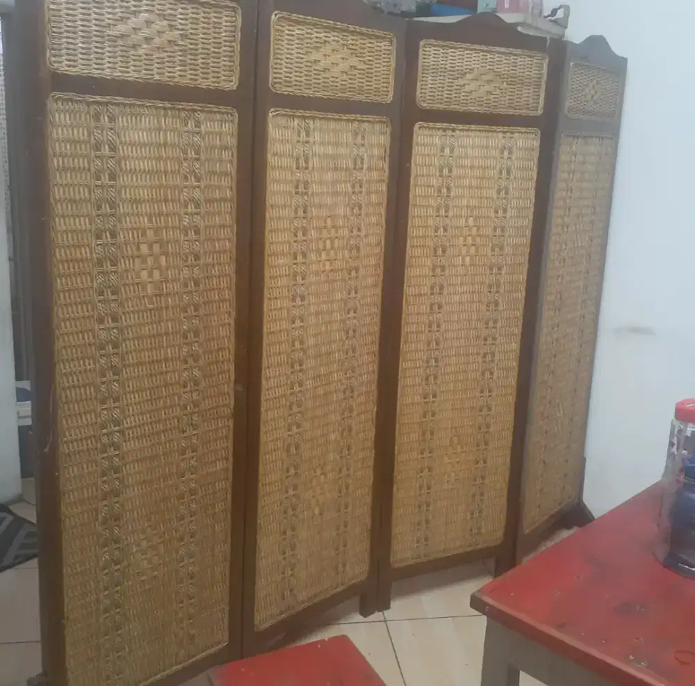 Jual partisi rotan bukan sintetis 4 lipat..