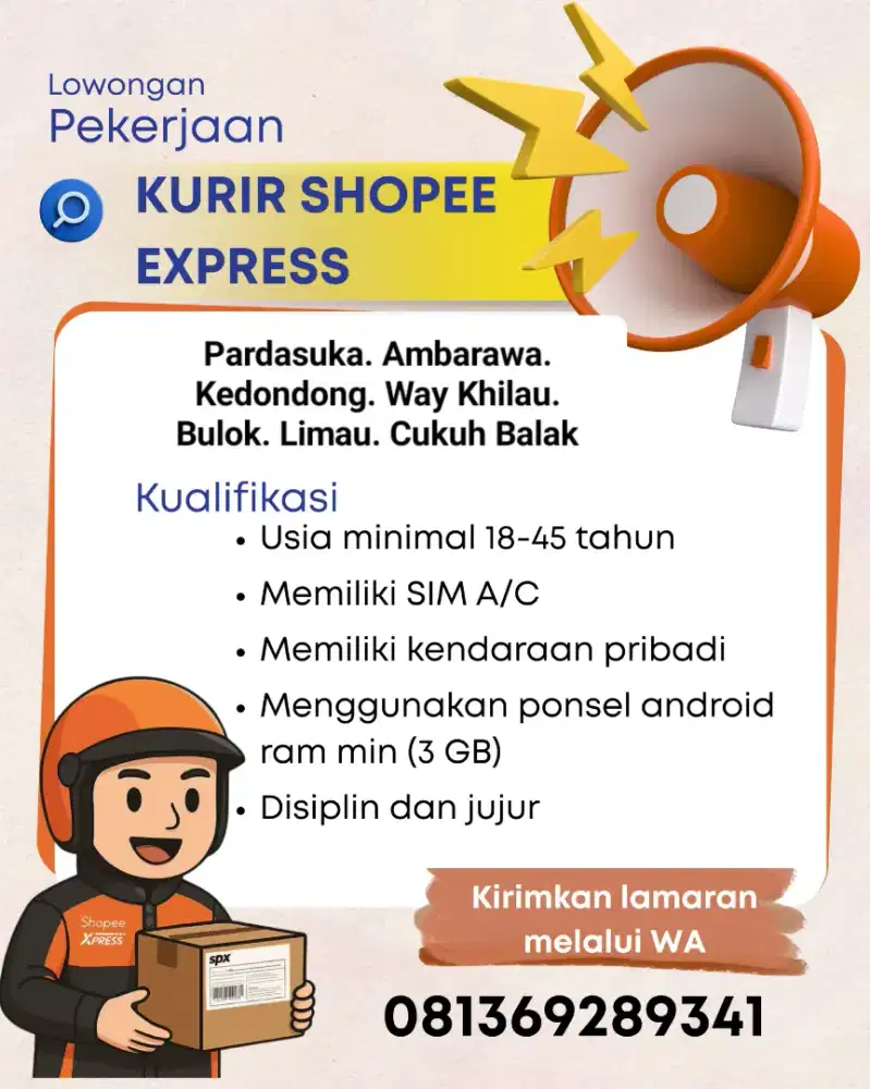Loker kurir shopee