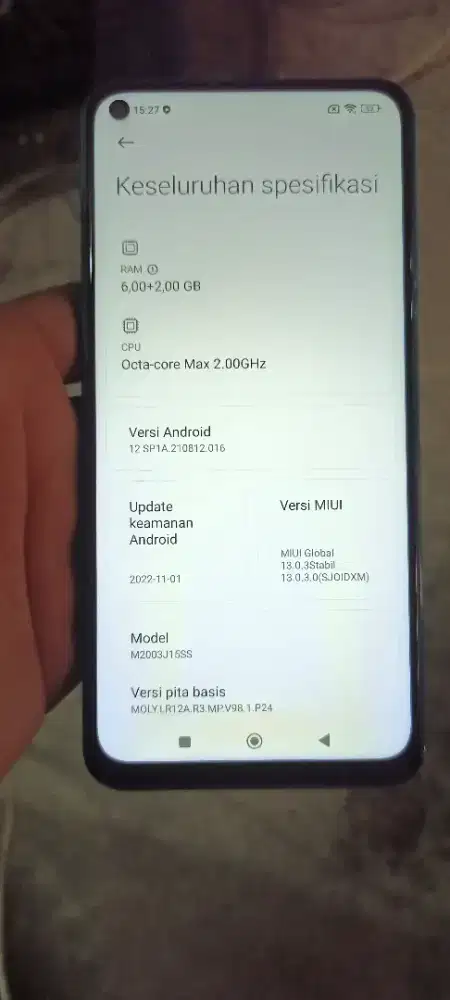 Redmi note 9 ram 6+2/128 GB normal