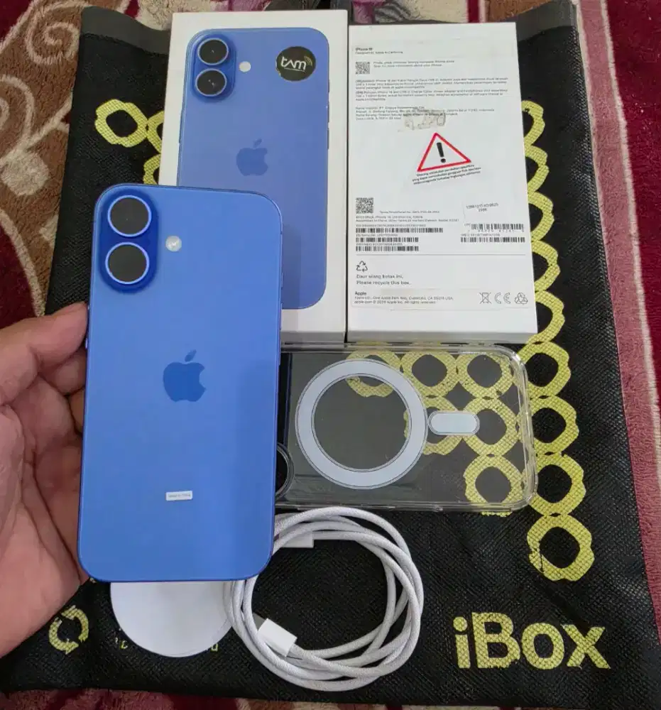 iphone 16 128gb resmi iBox,fulset original,mulus like new,istimewa