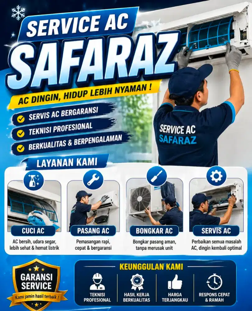 Jasa service ac bergaransi, bongkar pasang dll