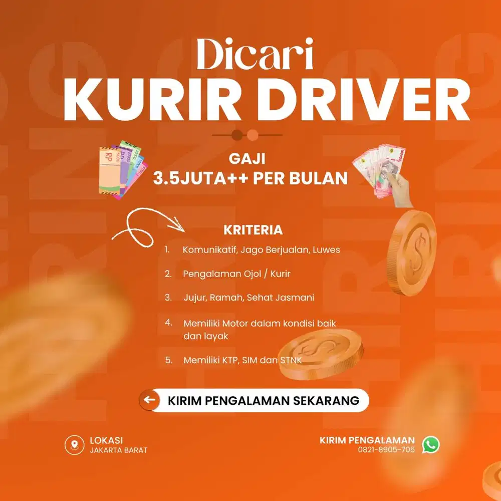 Lowongan Driver Kurir - DKI JAKARTA