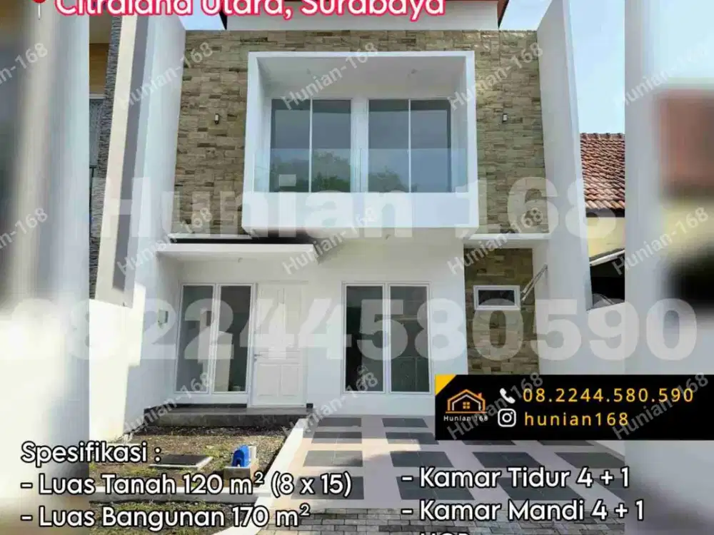 DIJUAL RUMAH BARU MINIMALIS Citraland Utara Surabaya Bukit Palma Grandia Classica Clasica Perumahan Kavling Tanah