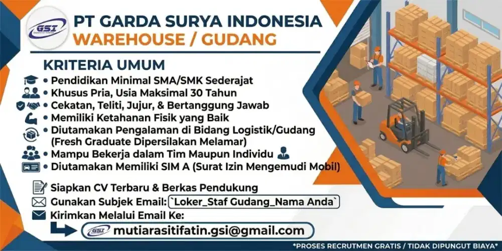 Lowongan Kerja Staf Gudang