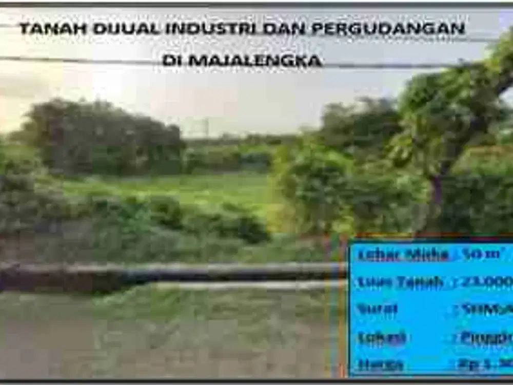 Tanah industri dan pergudangan Majalengka