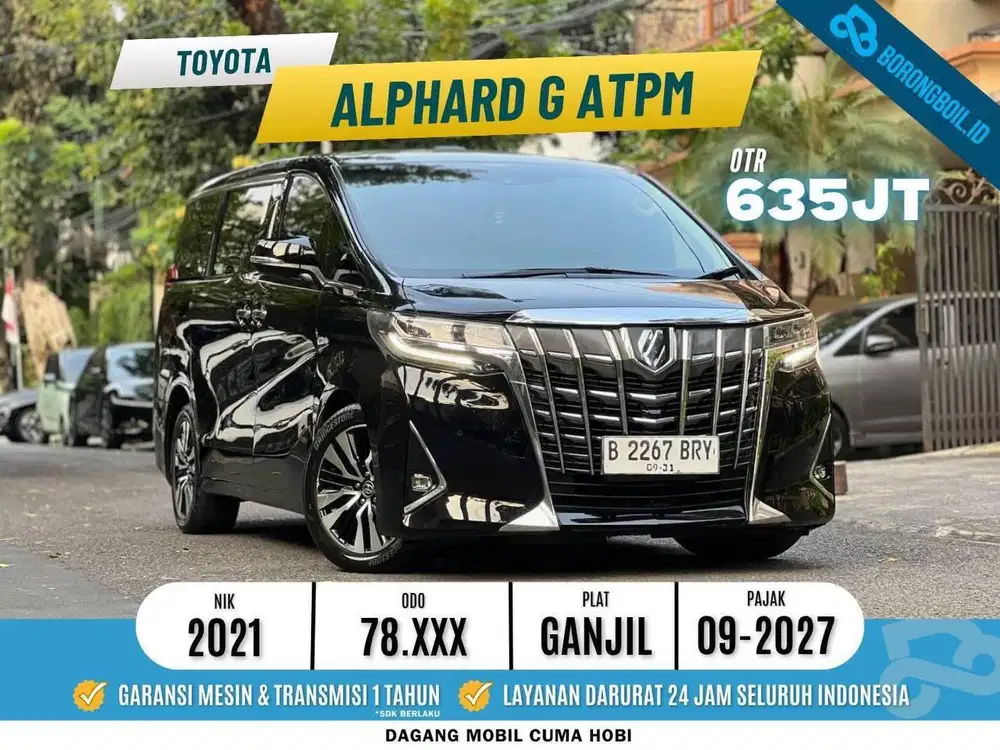 ALPHARD 2.5 G ATPM AT 2021 HITAM FAVORIT