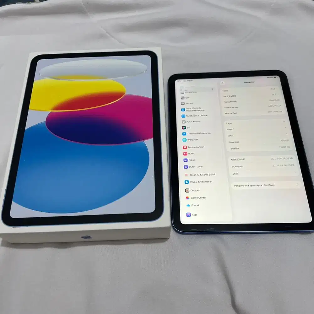 Ipad 11 128gb blue inter fullset second