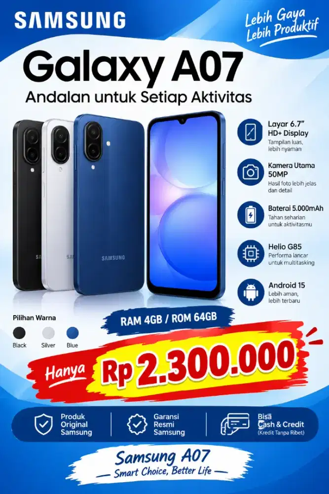Handphone Samsung galaxy A07 4/64Gb