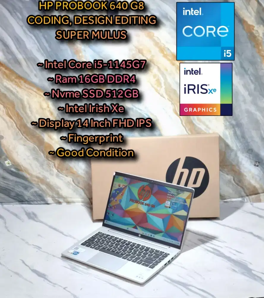 LAPTOP HP PROBOOK INTEL CORE i5 GEN 11 RAM 16GB NVME 512GB LAPTOP CODI