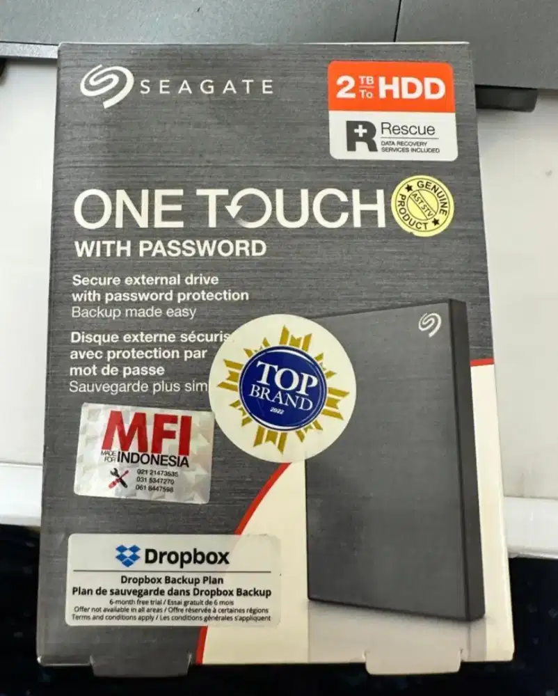 Harddisk Eksternal Seagate One Touch 2TB Ori 100%