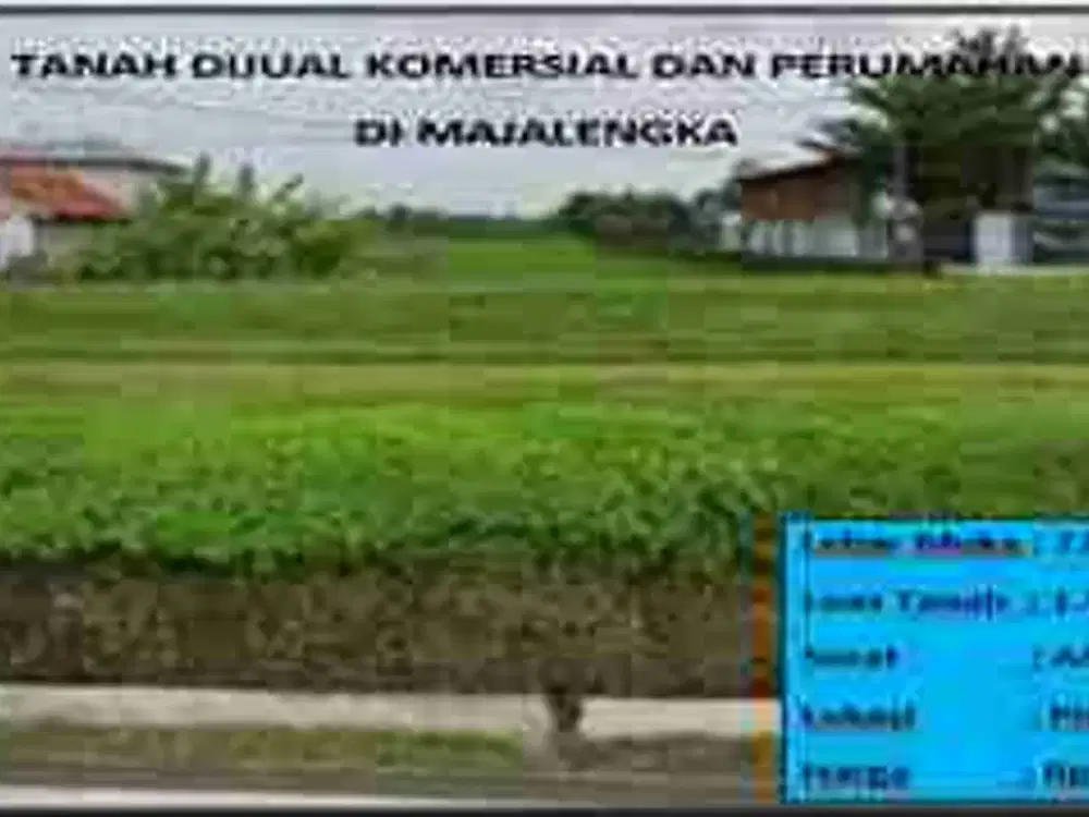Tanah komersial dan pemukiman majalengka