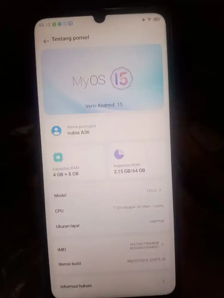 Nubia A36, Ram 4+8/64