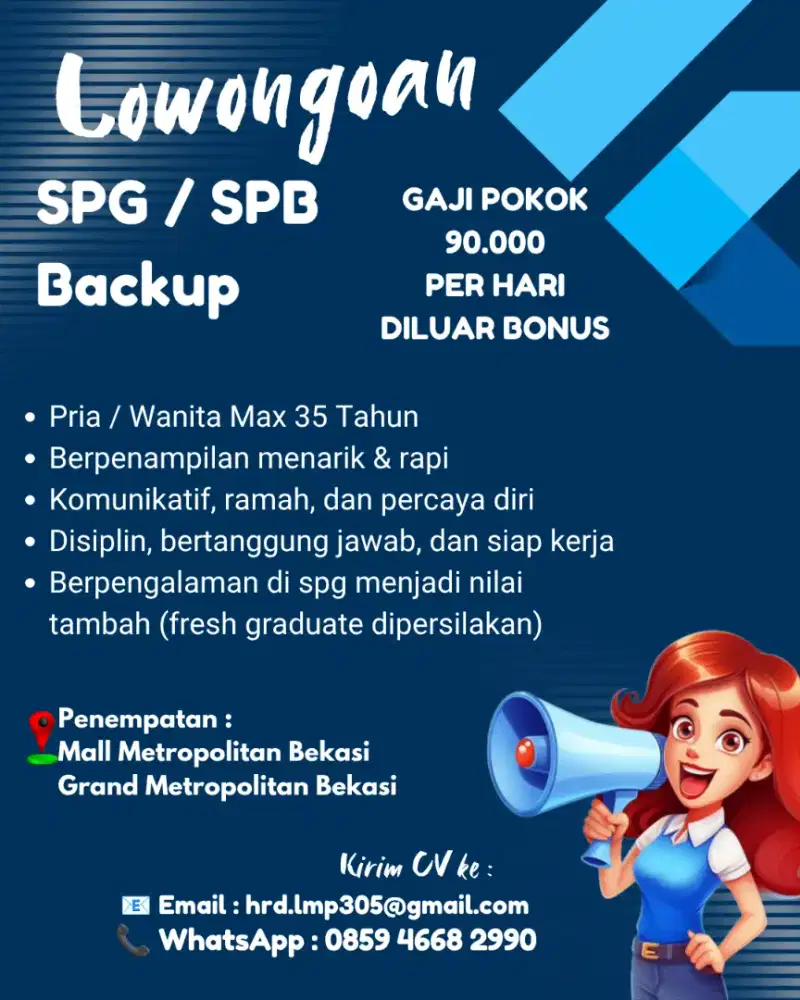 DIBUTUHKAN SEGERA SPG/B
