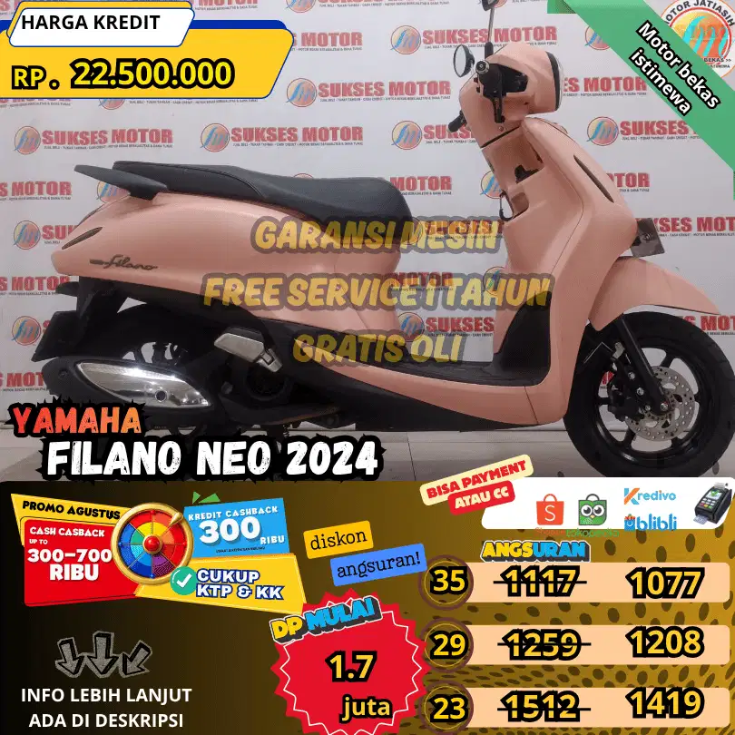 YAMAHA GRANDFILANO NEO 2024 WARNA FAVORIT PAJAK PANJANG AJIB DAH