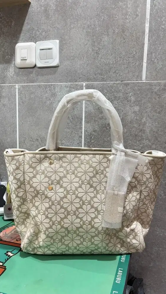 Kate Spade Spade Flower Jacquard Medium Everything Tote Natural Multi