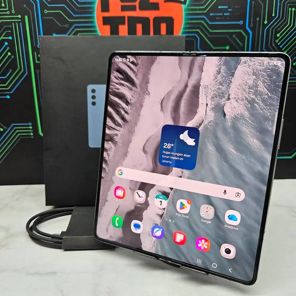 Samsung Galaxy Z Fold 5 12/256GB Icy Blue Fullset Resmi No Minus