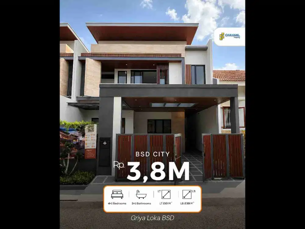 Jual Rumah Baru Modern Siap Huni di Griya Loka BSD, An