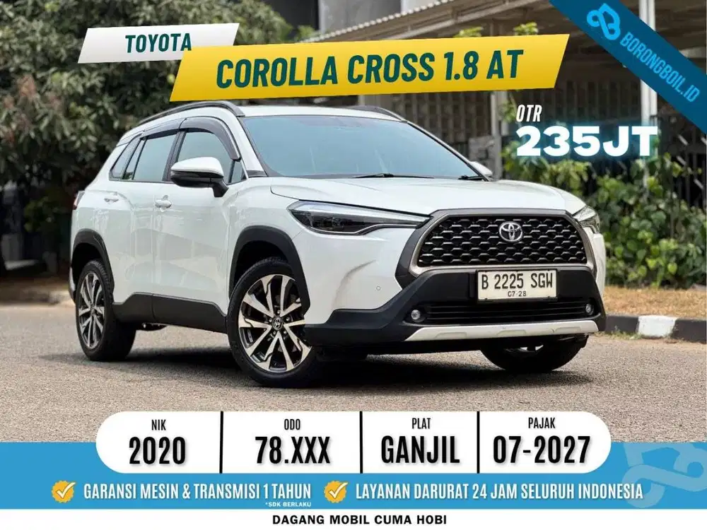 Toyota Corolla Cross 1.8 Bensin AT 2020 Putih Metalik