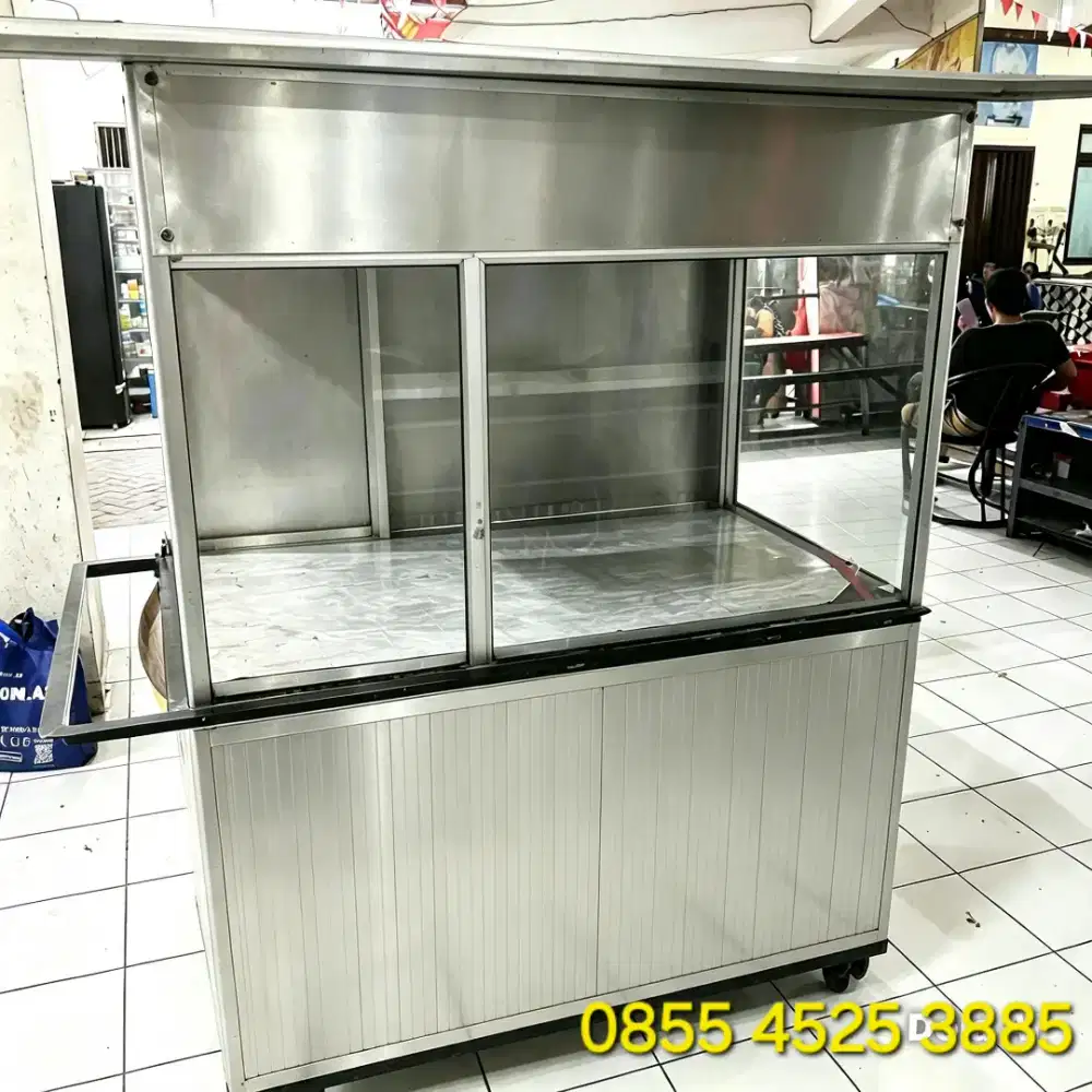 Jual Gerobak Second  Aluminium Kaca