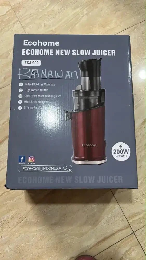 Ecohome Slow Juicer ESJ 999 pengekstrak buah