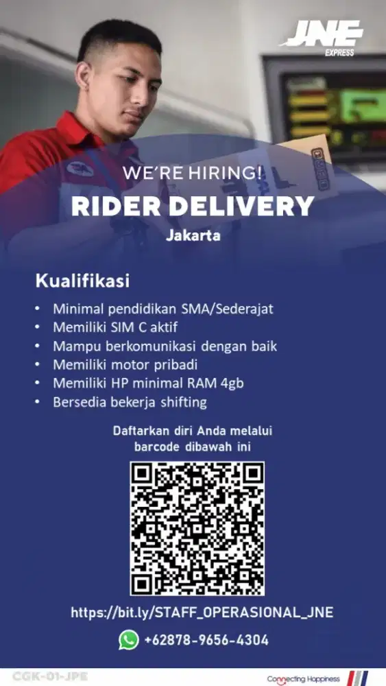 Loker Kurir / Rider Delivery area jakarta