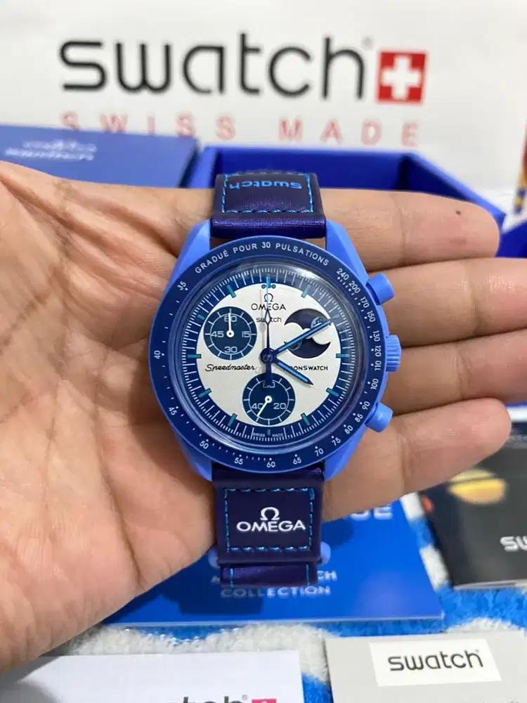 Omega X Swatch Super Blue Moonphase