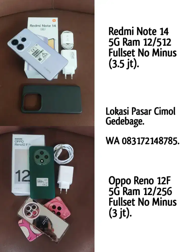 REDMI NOTE 14 5G & OPPO RENO 12F 5G