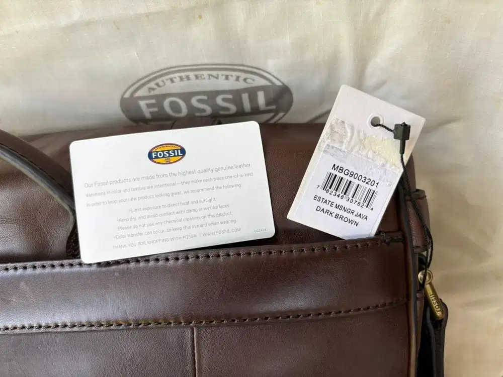 FOSSIL ESTATE MESSENGER BAG JAVA DARK BROWN - ORIGINAL WITH TAG