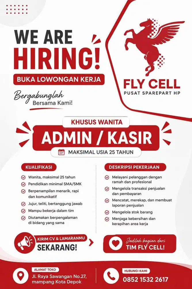 DICARI SEGERA ADMIN/CREW TOKO