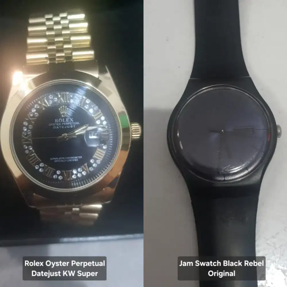 Jual jam Swatch & Rolex wanita unisex