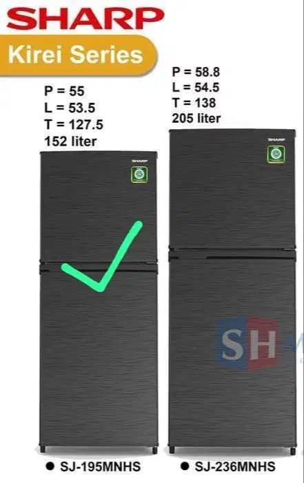 Kulkas 2 Pintu Sharp SJ-195