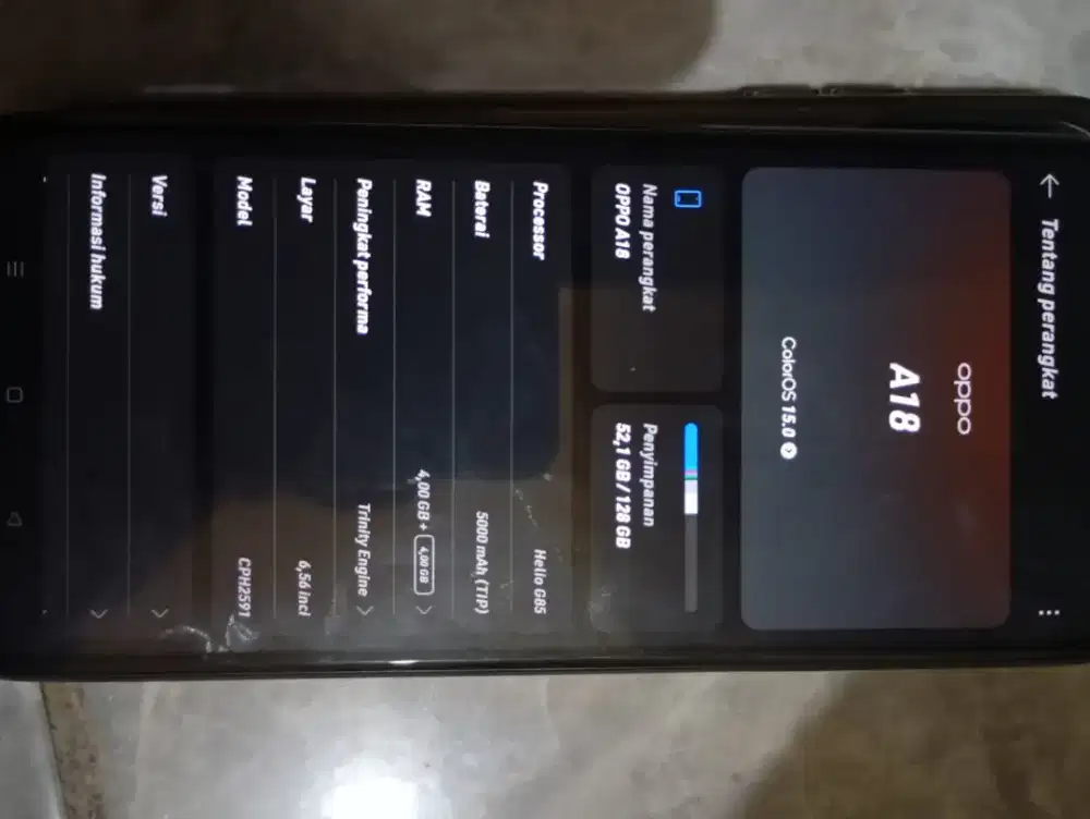 JUAL HP OPPO A18 4+4(128)