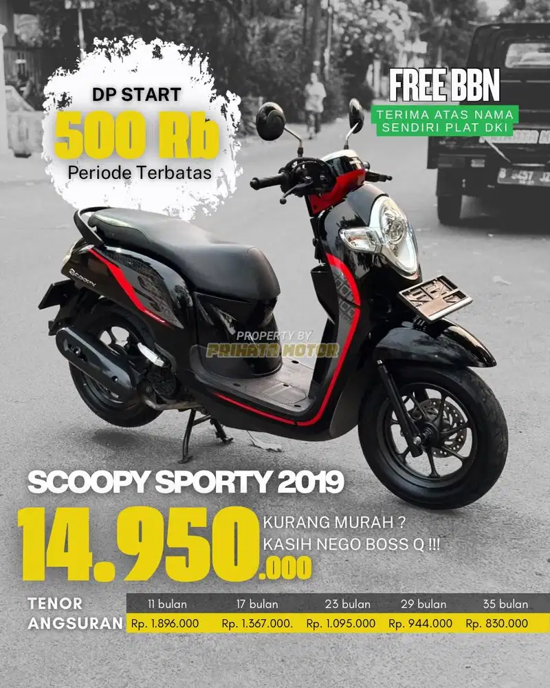CREDIT DP MULAI 500 RIBU SCOOPY SPORTY 2019 !!!