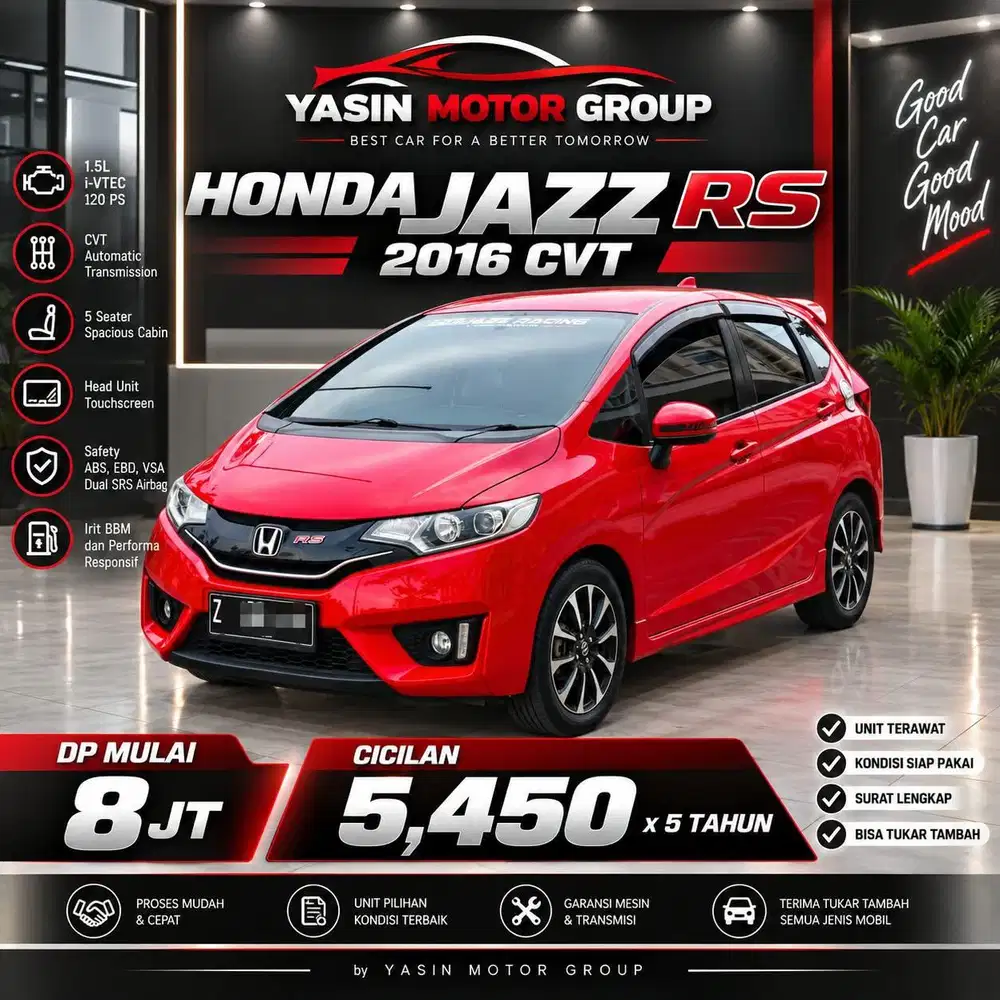 Honda Jazz RS AT 2016 Dp 8Jt