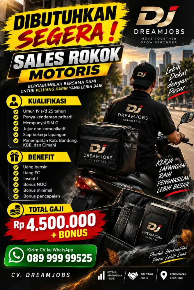 Lowongan kerja sales rokok motoris