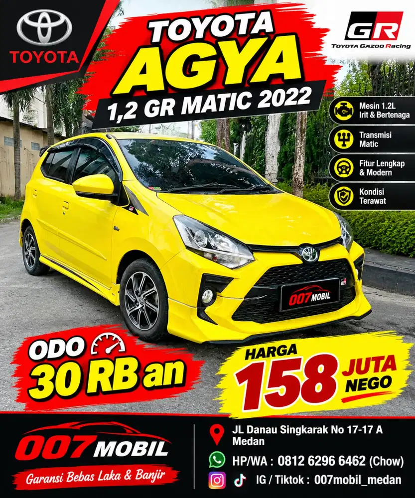 Toyota Agya 1,2 GR Matic 2022,2021,2020, Brio 2019,2020