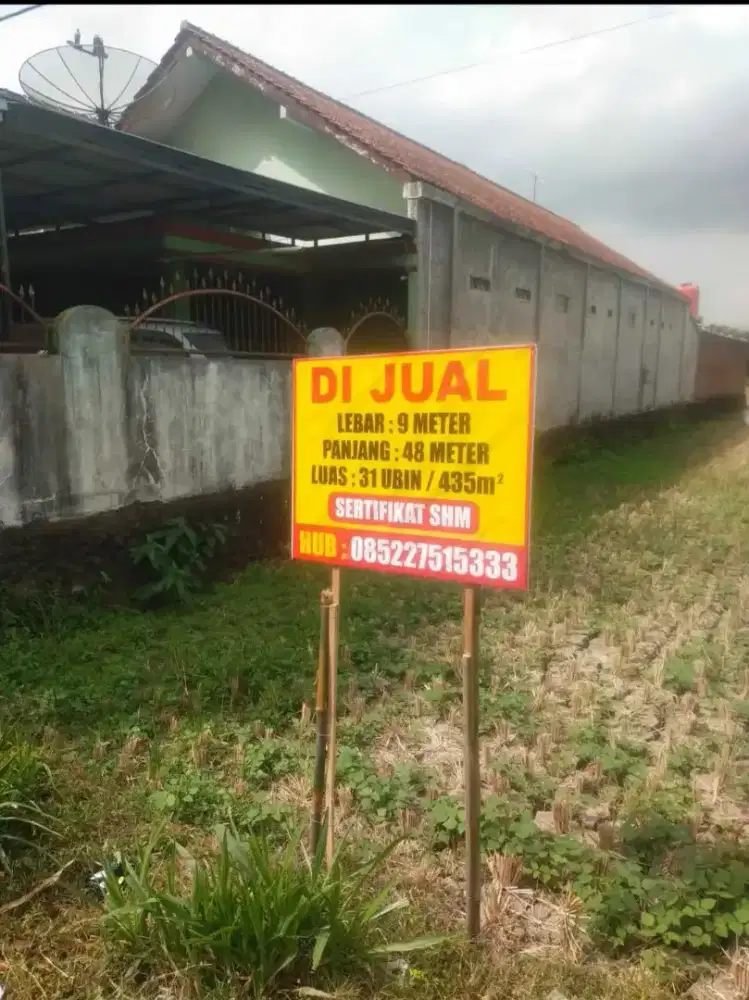 DIJUAL tanah / sawah Jl. Sempor Baru