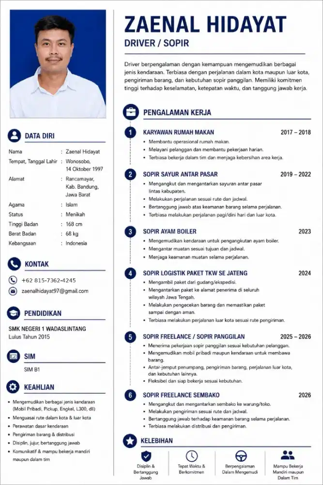Mencari pekerjaan sebagai sopir