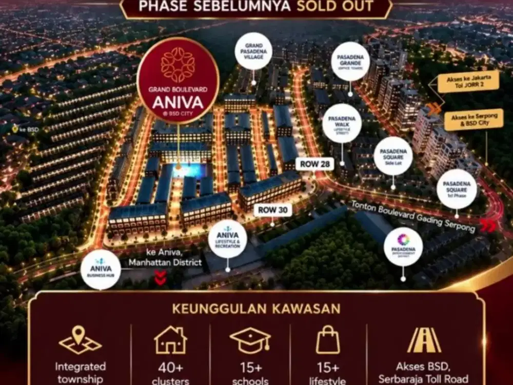 Ruko baru launching! 3,2M Grand Boulevard Aniva - Commercial Hub Terbaru di Gading Serpong