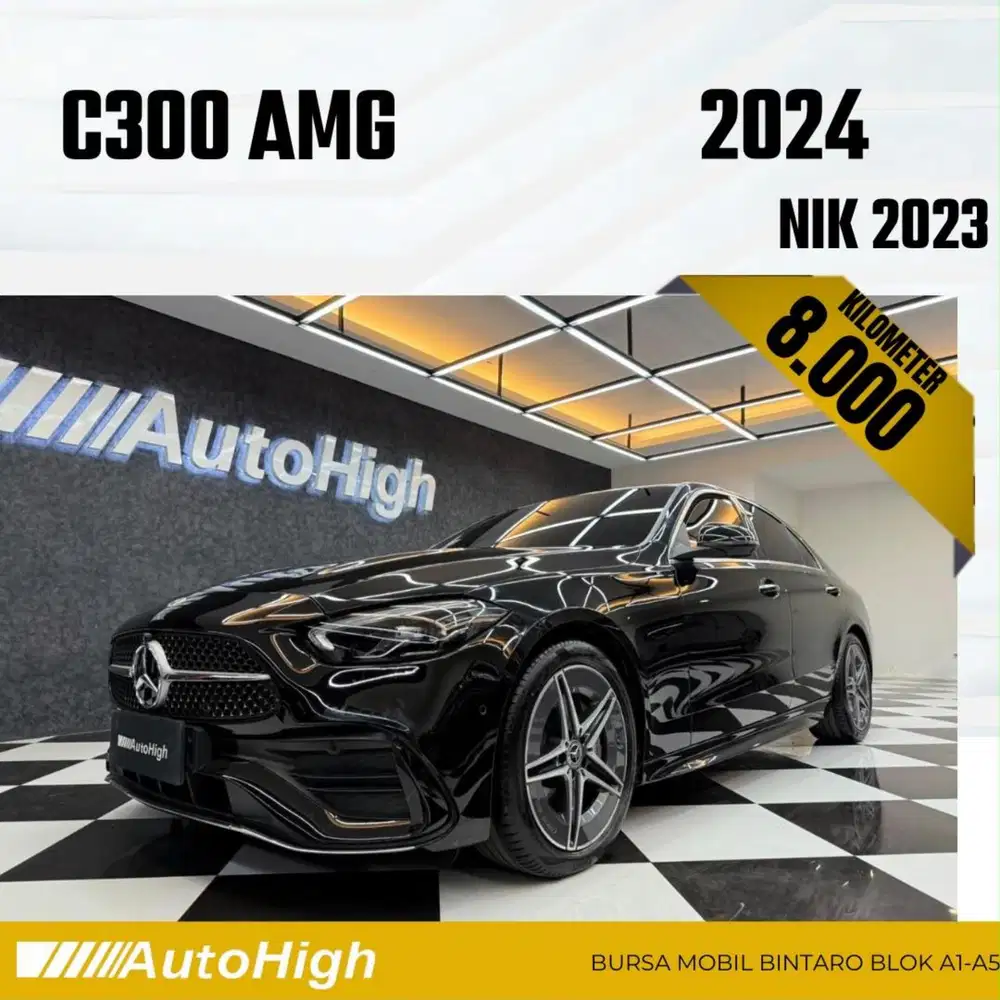 DP10% [Km8.000] C300 AMG 2023 Black Reg 2025 #AUTOHIGH
