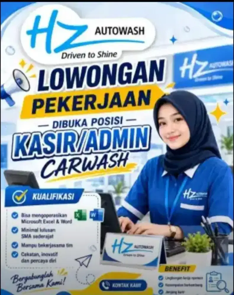 Dibutuhkan kasir cuci mobil di perwira bekasi utara