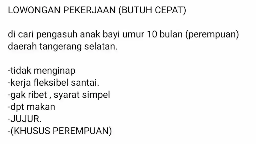 Baby sister jaga anak