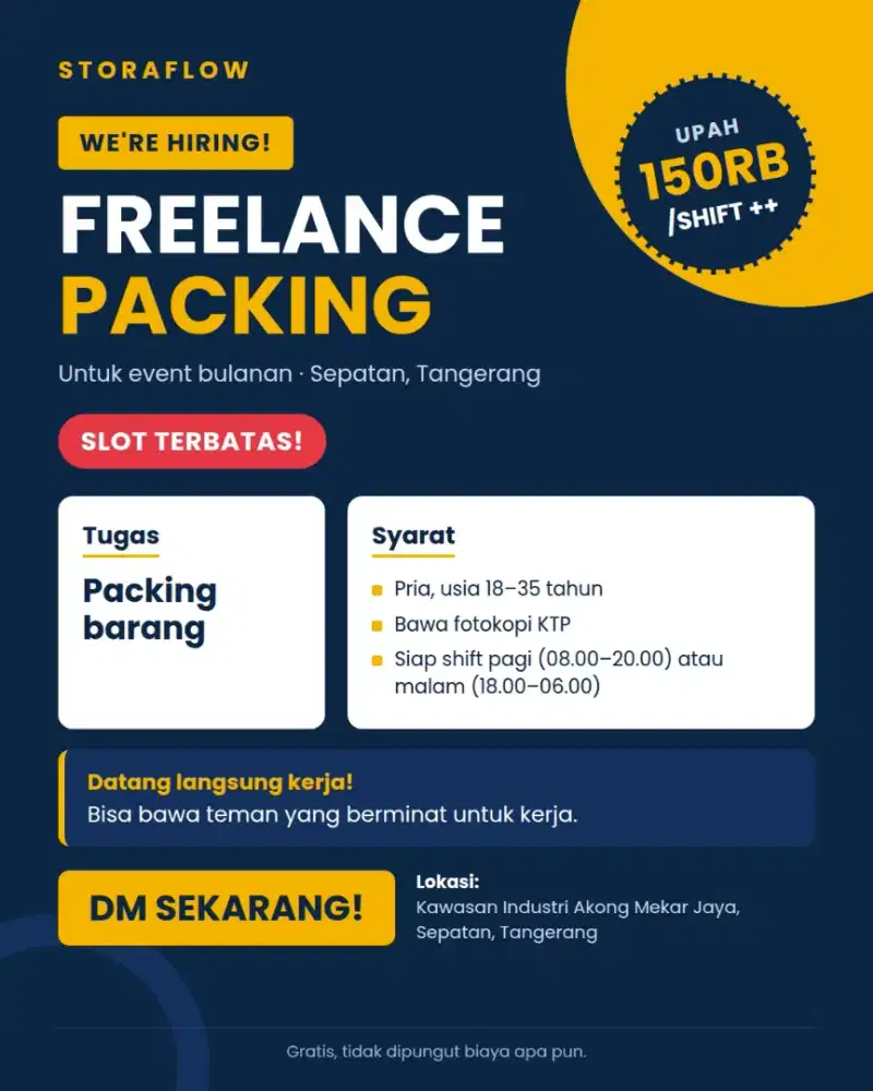Dibutuhkan segera tenaga Freelance